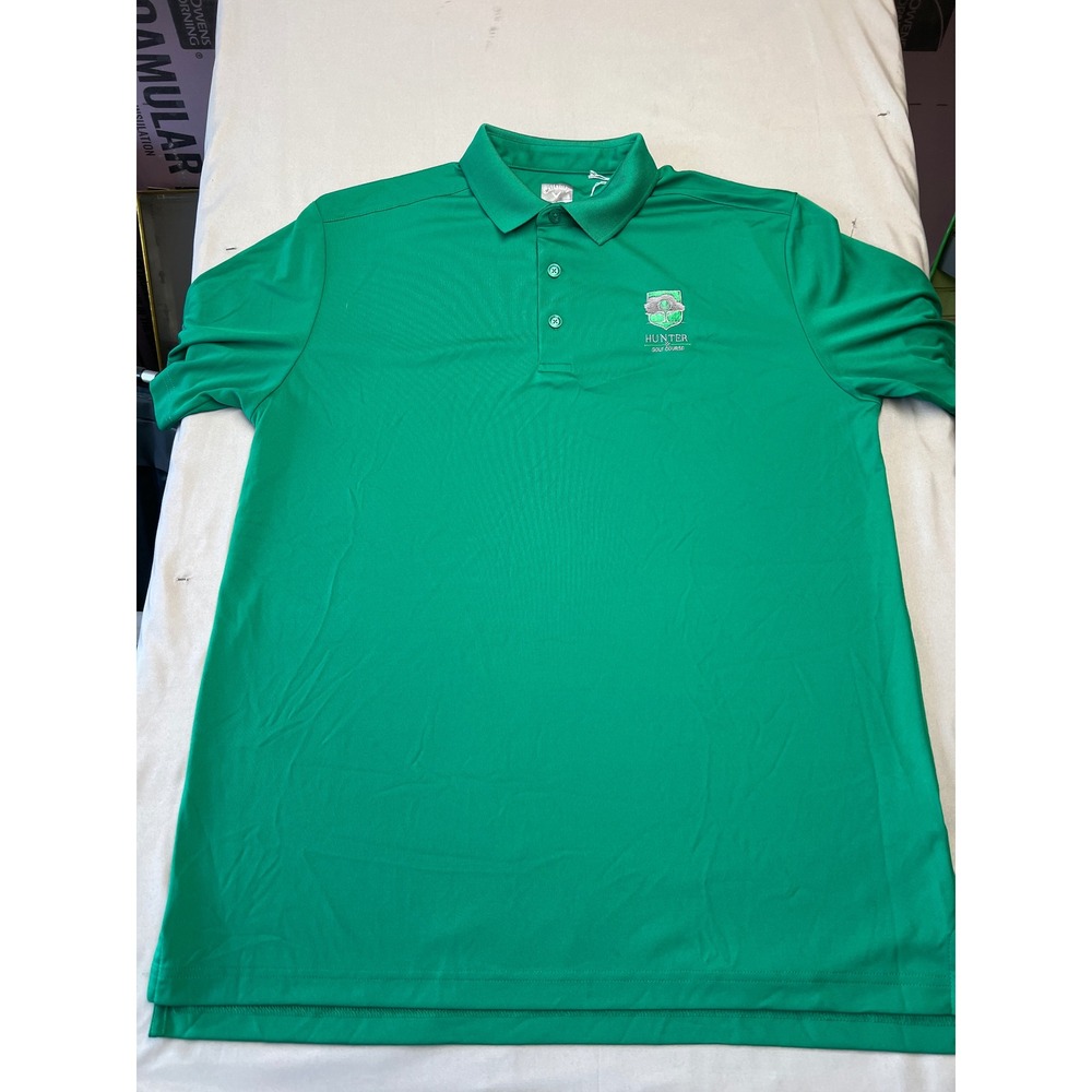 Callaway Opti-Dri Mens Large Green Hunter Golf Course Performance Polo Shirt